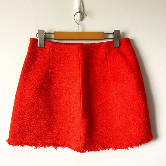 Zara Rhinestone  Jewel Button Blazer & Skirt Set Orange Size Medium Blogger Fav - Picture 15 of 16